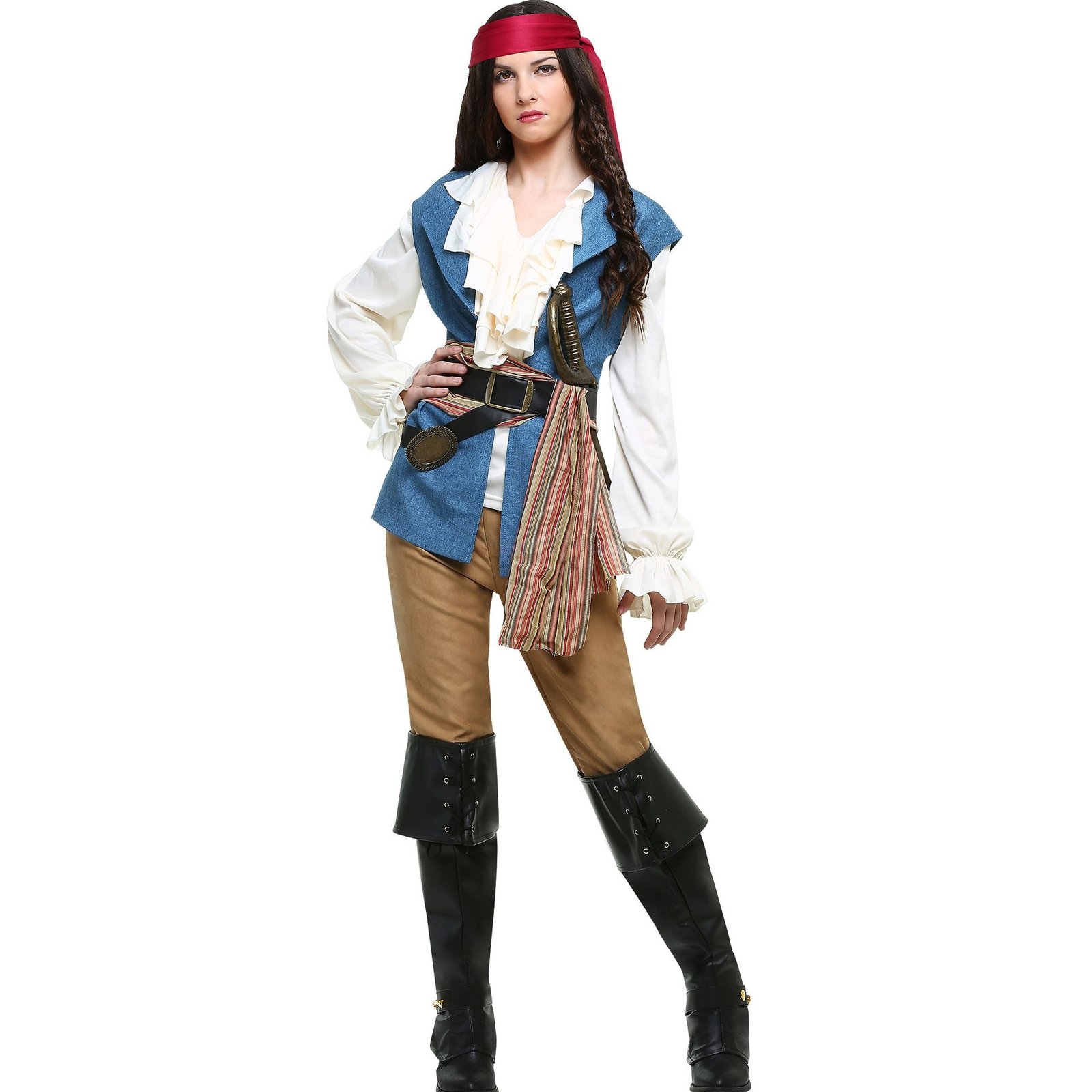 Couples Matching Pirates of the Caribbean Captain Sailor Halloween Cosplay Costume - Image 5