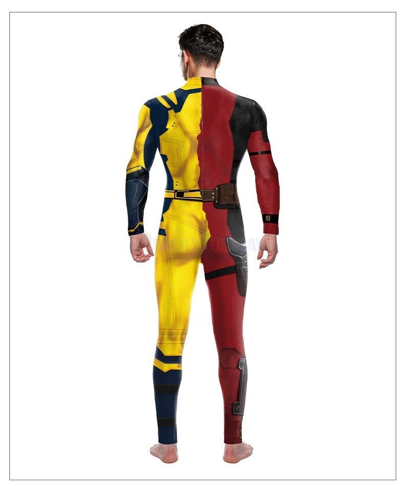 Deadpool Wolverine Cosplay Costume Halloween Superhero Couple's Cosplay Jumpsuit - Image 4
