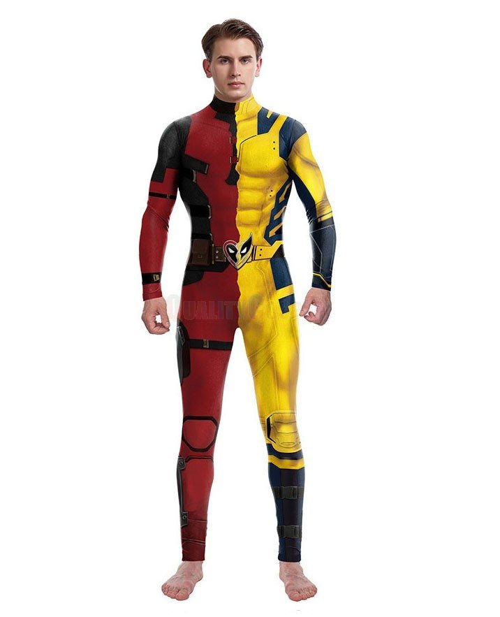 Deadpool Wolverine Cosplay Costume Halloween Superhero Couple's Cosplay Jumpsuit - Image 5