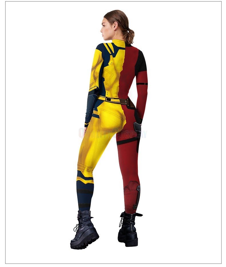 Deadpool Wolverine Cosplay Costume Halloween Superhero Couple's Cosplay Jumpsuit - Image 3